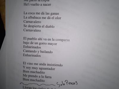 Paroles Carnavalero